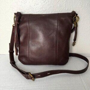 Lucky Brand Brown Leather Crossbody Fringe Purse Bag